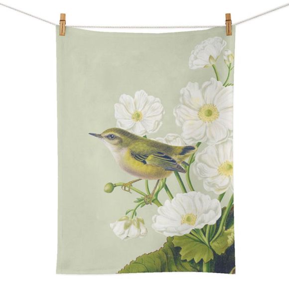 100%NZ Birds & Botanicals Tea Towel - Rifleman