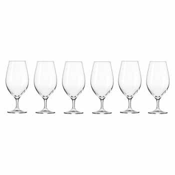Krosno Footed Beer Glasses - 400ml - Set of 6