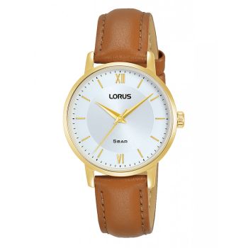 Lorus Ladies Classic Gold and Tan Leather Strap Dress Watch