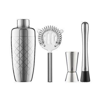 Mawell & Williams Cocktail & CO Lafayette Cocktail 4pc Set-Silver