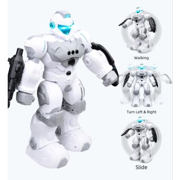Smart Police Robot with Weapon - White
