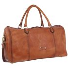 Pierre Cardin Rustic Leather Overnight Bag (Cognac)