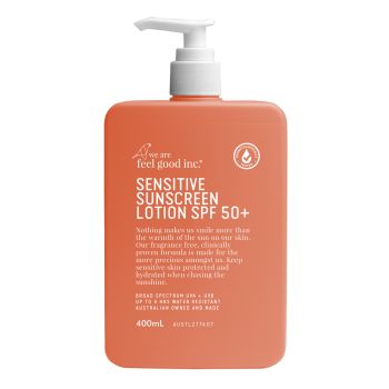 We Are Feel Good Inc Sensitive Sunscreen Lotion SPF50 400mL