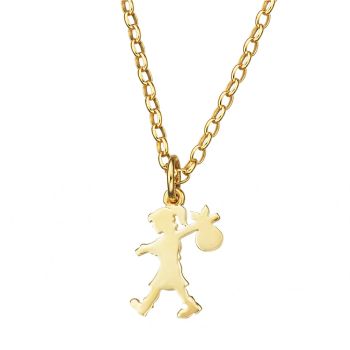 Karen Walker Runaway Girl Pendant Hard Gold Plated