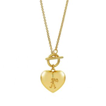 Karen Walker Runaway Heart Fob Necklace Hard Gold Plate 45cm