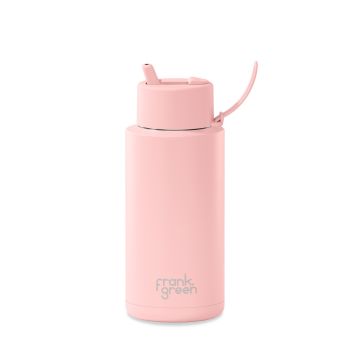frank green 34oz Stainless Steel Ceramic Reusable Bottle with Flip Straw Lid