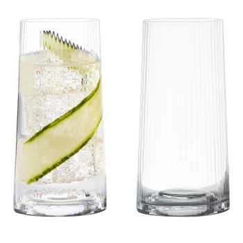Anton Studio Designs Empire Clear Hiball Tumblers X2
