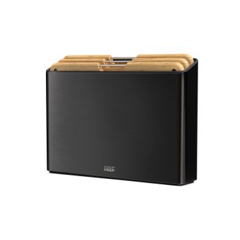 Joseph Joseph Folio Steel Bamboo 3pc Board Set Blk