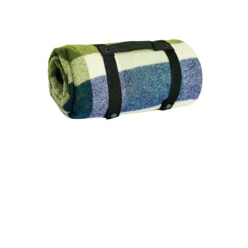 Sonat Picnic Blanket White/Sage/Navy and Moss Green Check