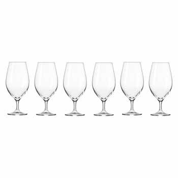 Krosno Footed Beer Glasses - 400ml - Set of 6