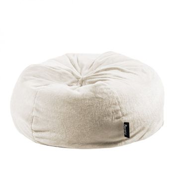 Beanz Short Faux Fur Bean Bag Off White