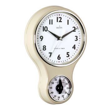 Acctim Kitchen Time Clock & Timer (Cream)