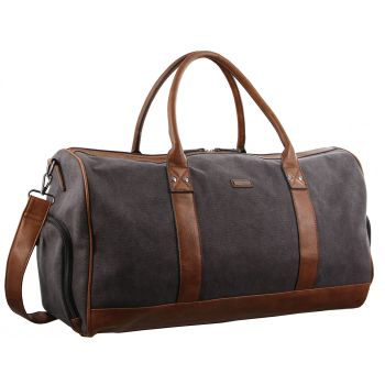Pierre Cardin Overnight Canvas Duffle Bag (Black)