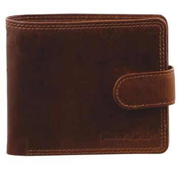 Pierre Cardin Rustic Leather Mens Wallet (Cognac)