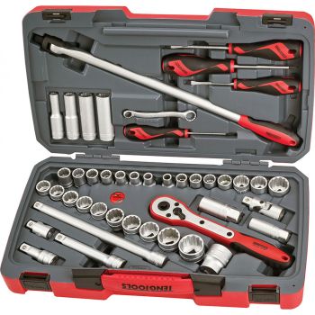 Teng 44pc Dr. Metric & AF Socket Set  1/2inch
