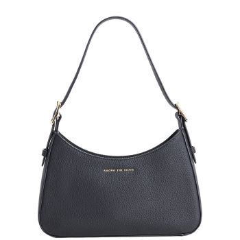 Among The Brave Brooklyn Leather Double Buckle Shoulder Bag Black O/S