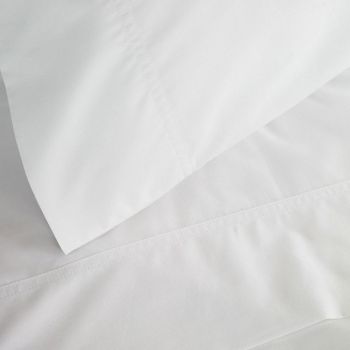 Baksana 310Tc Percale Cotton Sheet Set Optic White California King