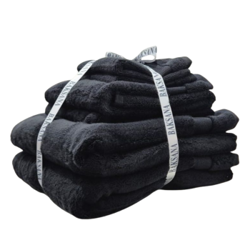 Baksana Bergama Towel 6Pc Bundle Without Bathmat Black