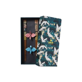 Chopstick Crane With Rest Mixed 4pc