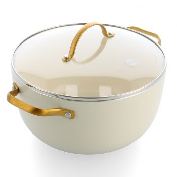 Greenpan Padova Covered Casserole 24cm 4.7L Cream