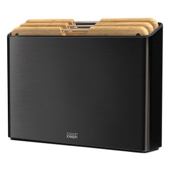 Joseph Joseph Folio Steel Bamboo 3Pc Board Set Black