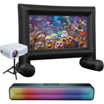 Laser 1080P Full Hd Usb-Powered Outdoor Cinema Bundle