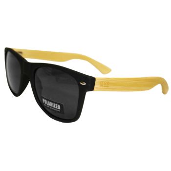 Moana Road 50/50S Polarised Sunnies Black With Light Arms and Black Lens