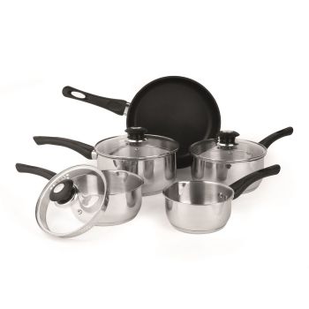 Russell Hobbs Stainless Steel Easy Strain 5Pc Pan Set