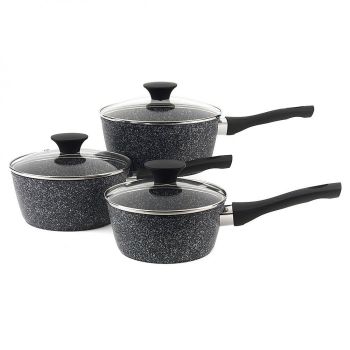 Salter Megastone 3 Piece Saucepan Set