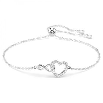 Swarovski Hyperbola Infinity and Heart Bracelet White