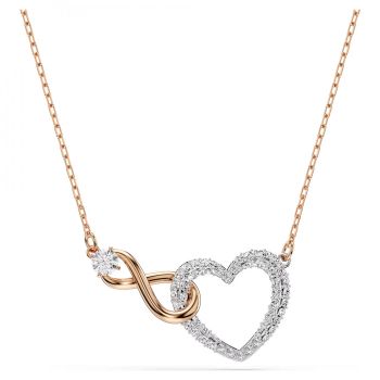 Swarovski Hyperbola Infinity and Heart Necklace White